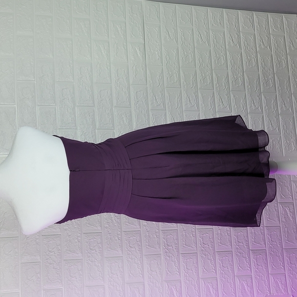 David's Bridal Strapless Dress - plum/purple - Picture 5 of 11